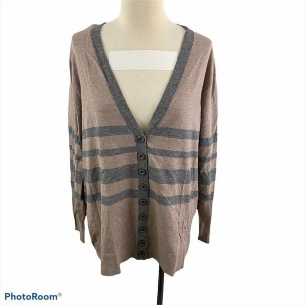 NWT‎ COTTON EMPORIUM Mocha V Neck Button Down Cardi